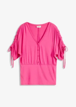 bonprix bonprix Camiseta con botones fucsia Sale