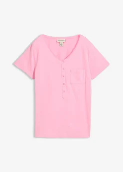 bonprix bonprix Camiseta con botones Rosa Online