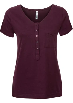 bonprix bonprix Camiseta con botones Burdeos New