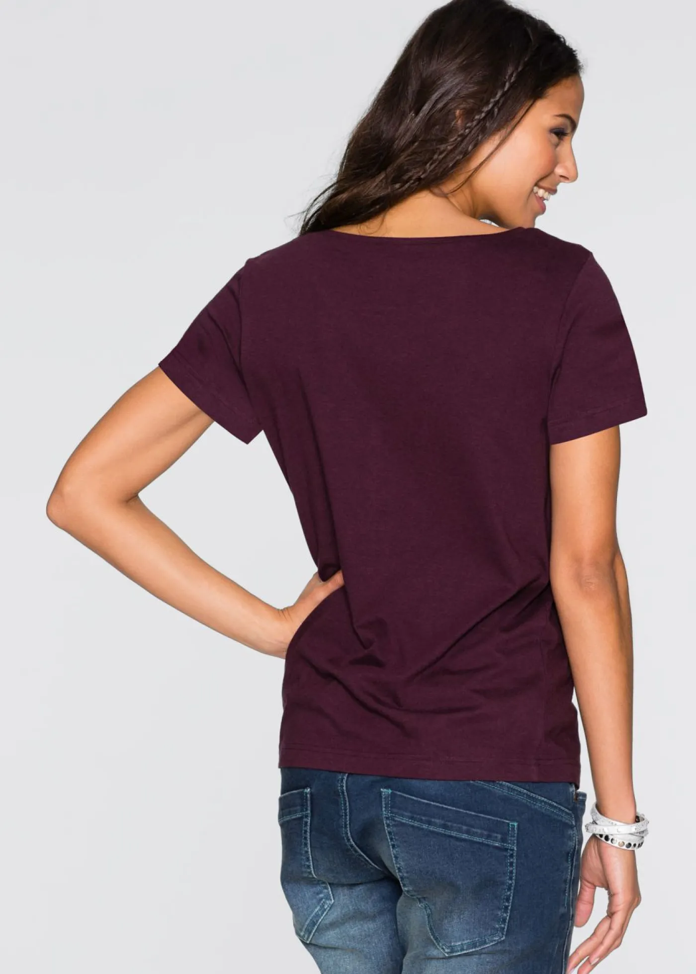 bonprix bonprix Camiseta con botones Burdeos New