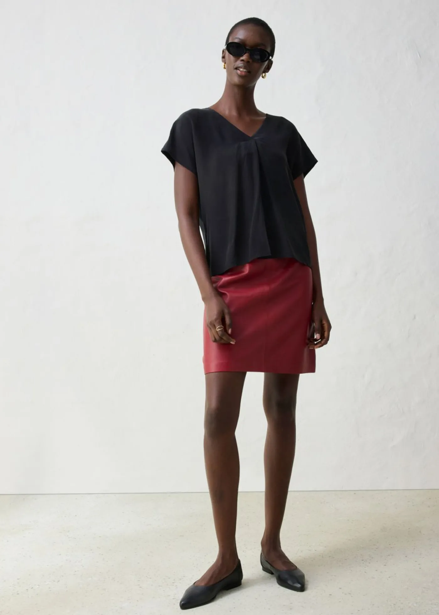 bonprix bonprix Camiseta con contenido de seda e inserto de tejido Negro Outlet