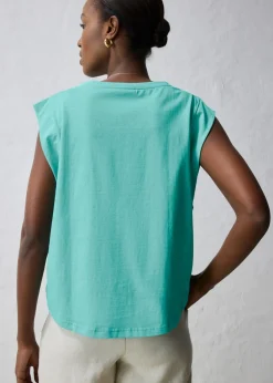 bonprix bonprix Camiseta con contenido de seda Verde agua Outlet
