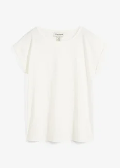 bonprix bonprix Camiseta con contenido de seda Blanco lana Sale