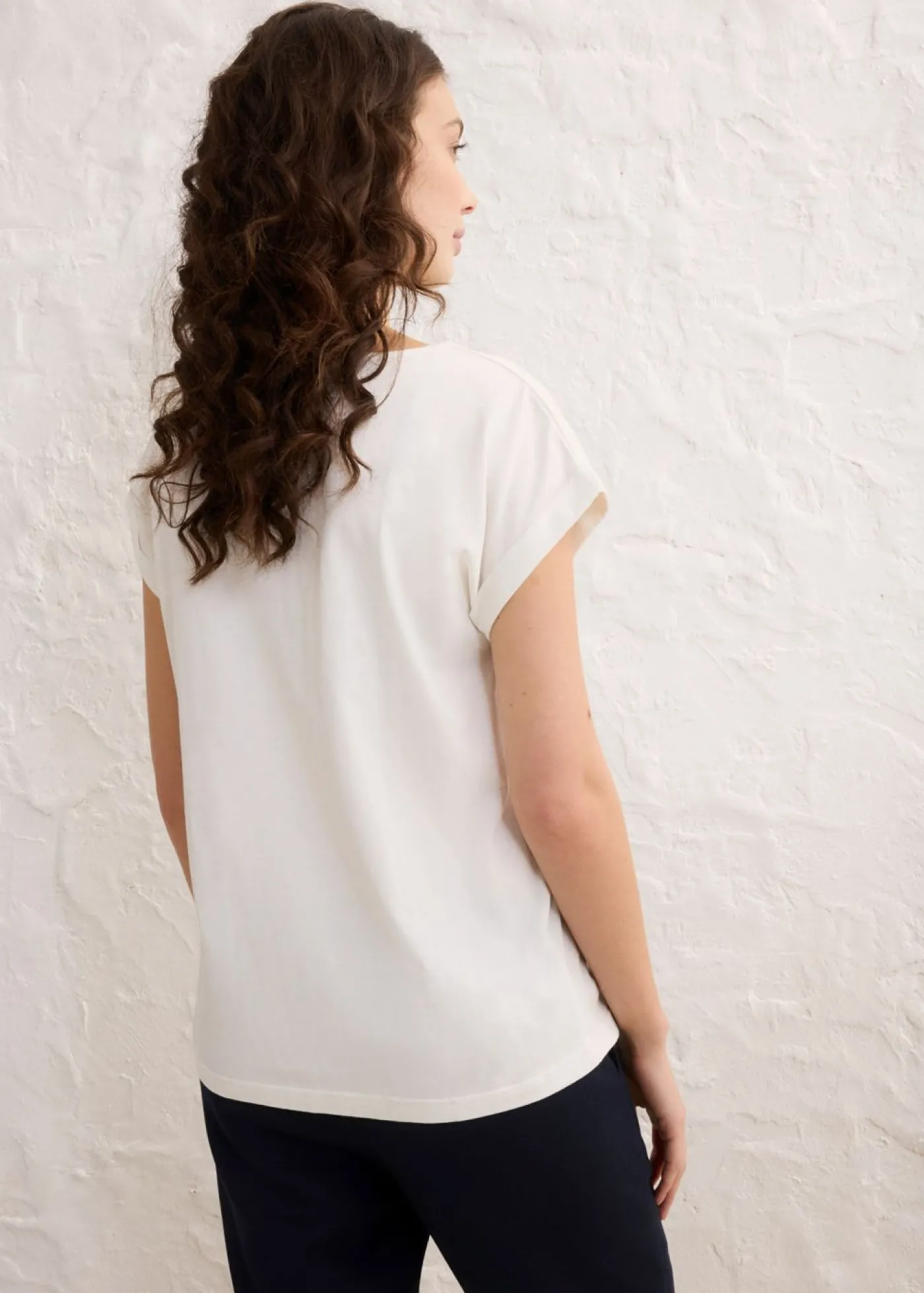 bonprix bonprix Camiseta con contenido de seda Blanco lana Sale