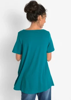 bonprix bonprix Camiseta con corte en A y manga corta turquesa Discount