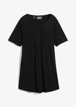 bonprix bonprix Camiseta con corte en A y manga corta Negro Discount