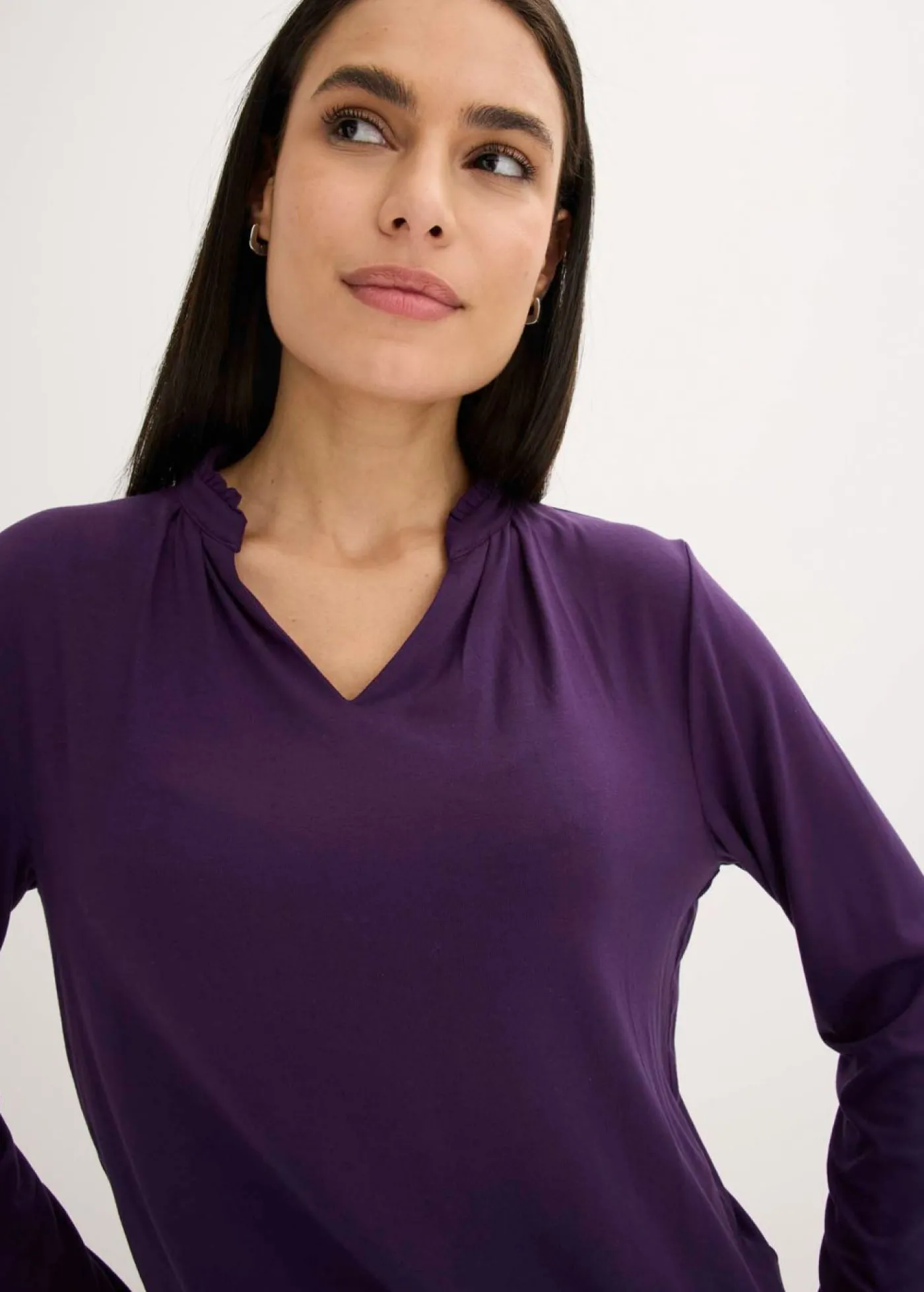 bonprix bonprix Camiseta con cuello alto Lila oscuro Hot