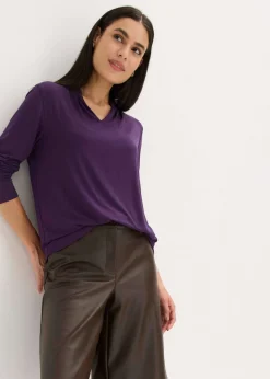 bonprix bonprix Camiseta con cuello alto Lila oscuro Hot