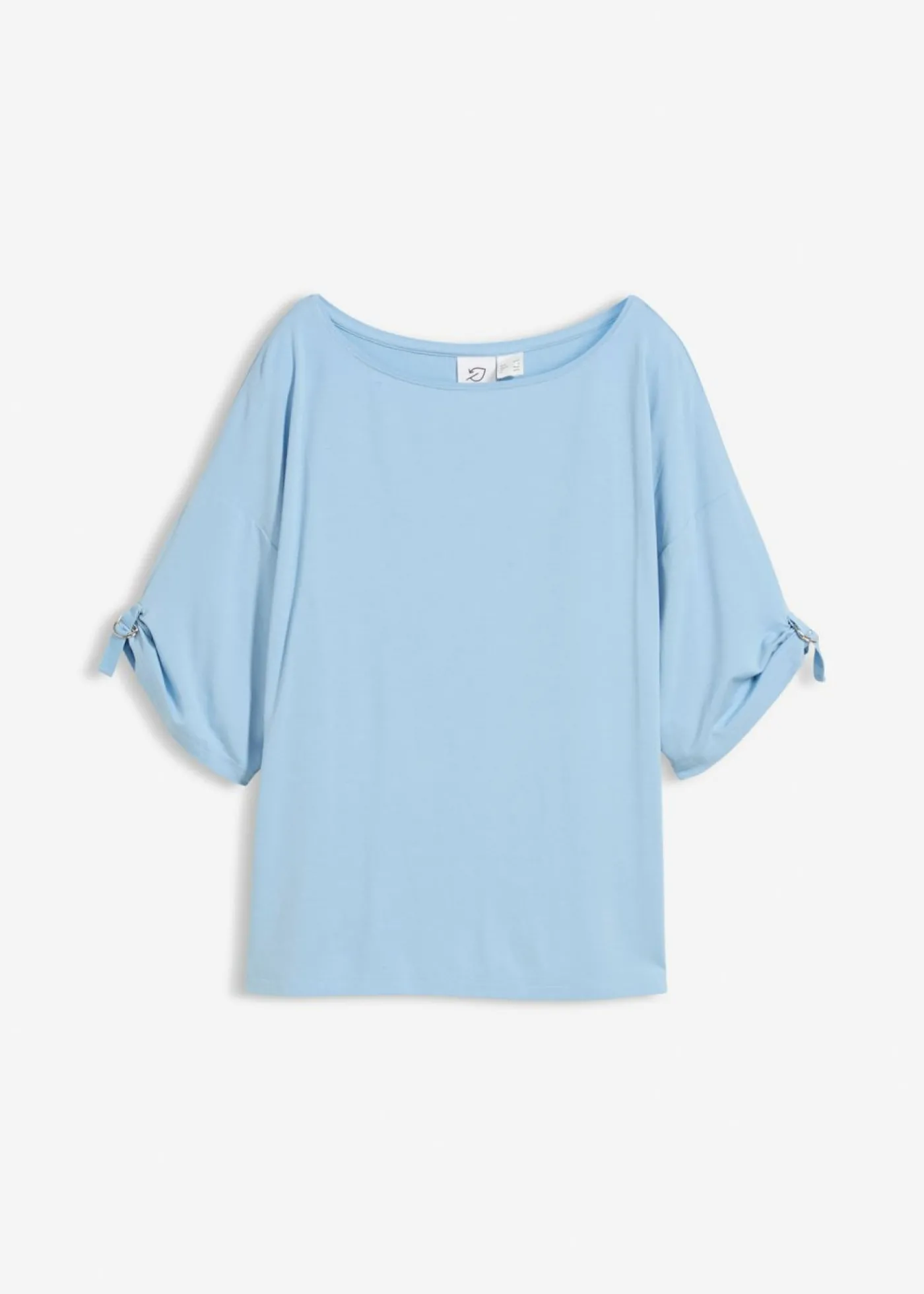 bonprix bonprix Camiseta con cuello barco Azul claro Clearance