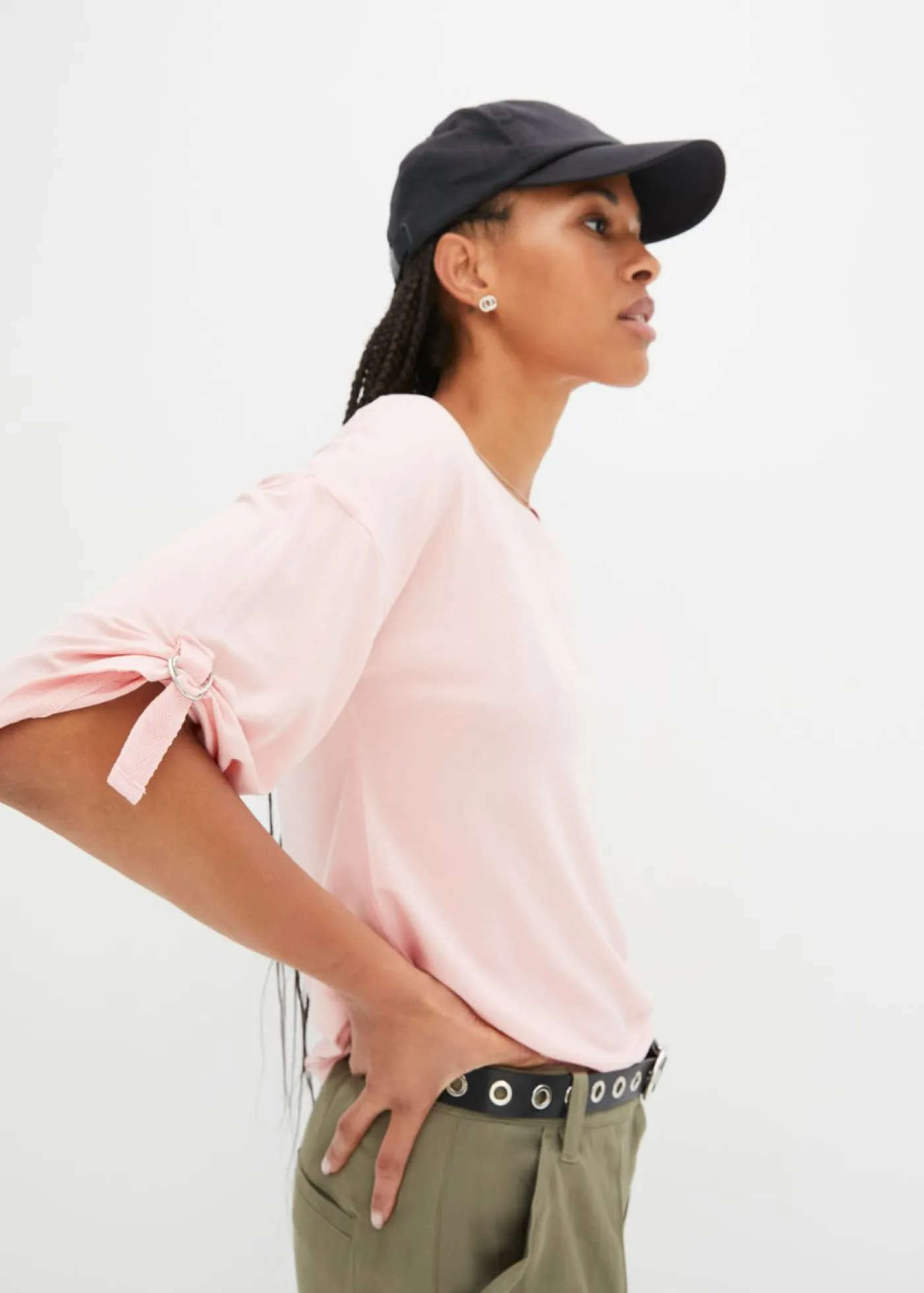 bonprix bonprix Camiseta con cuello barco rosa pastel Hot