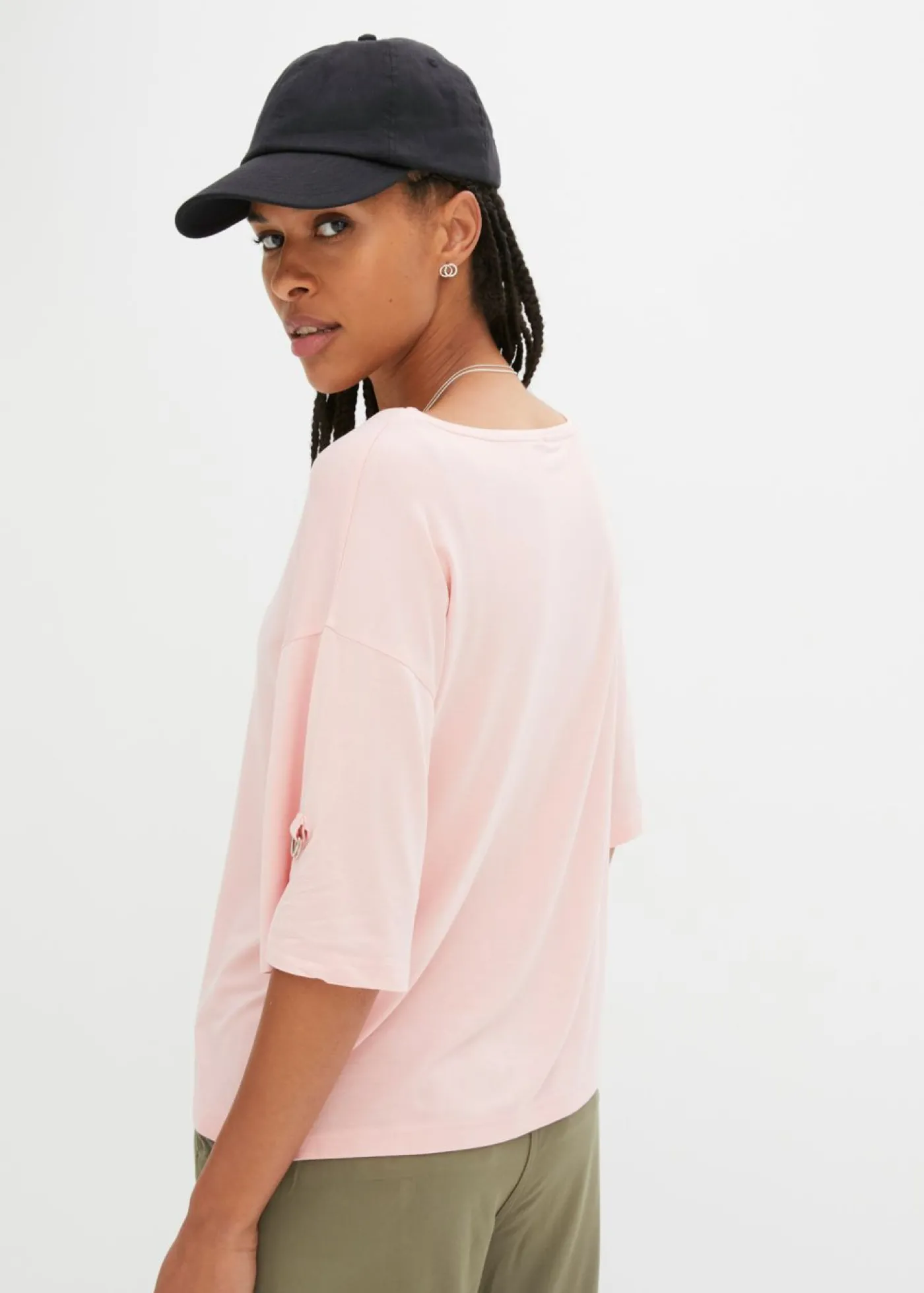 bonprix bonprix Camiseta con cuello barco rosa pastel Hot