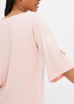 bonprix bonprix Camiseta con cuello barco rosa pastel Hot