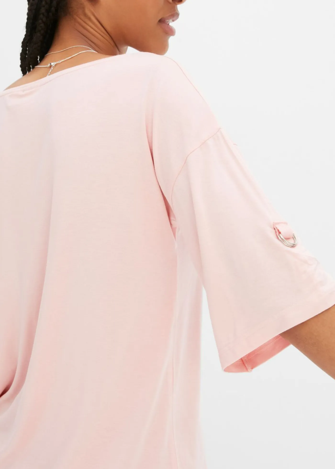 bonprix bonprix Camiseta con cuello barco rosa pastel Hot