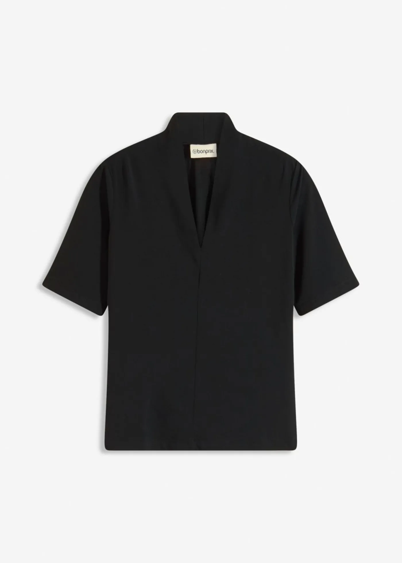 bonprix bonprix Camiseta con cuello chimenea Negro Online