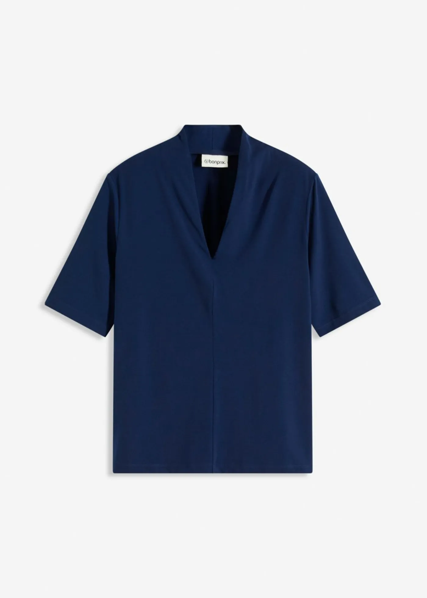 bonprix bonprix Camiseta con cuello chimenea Azul marino Outlet