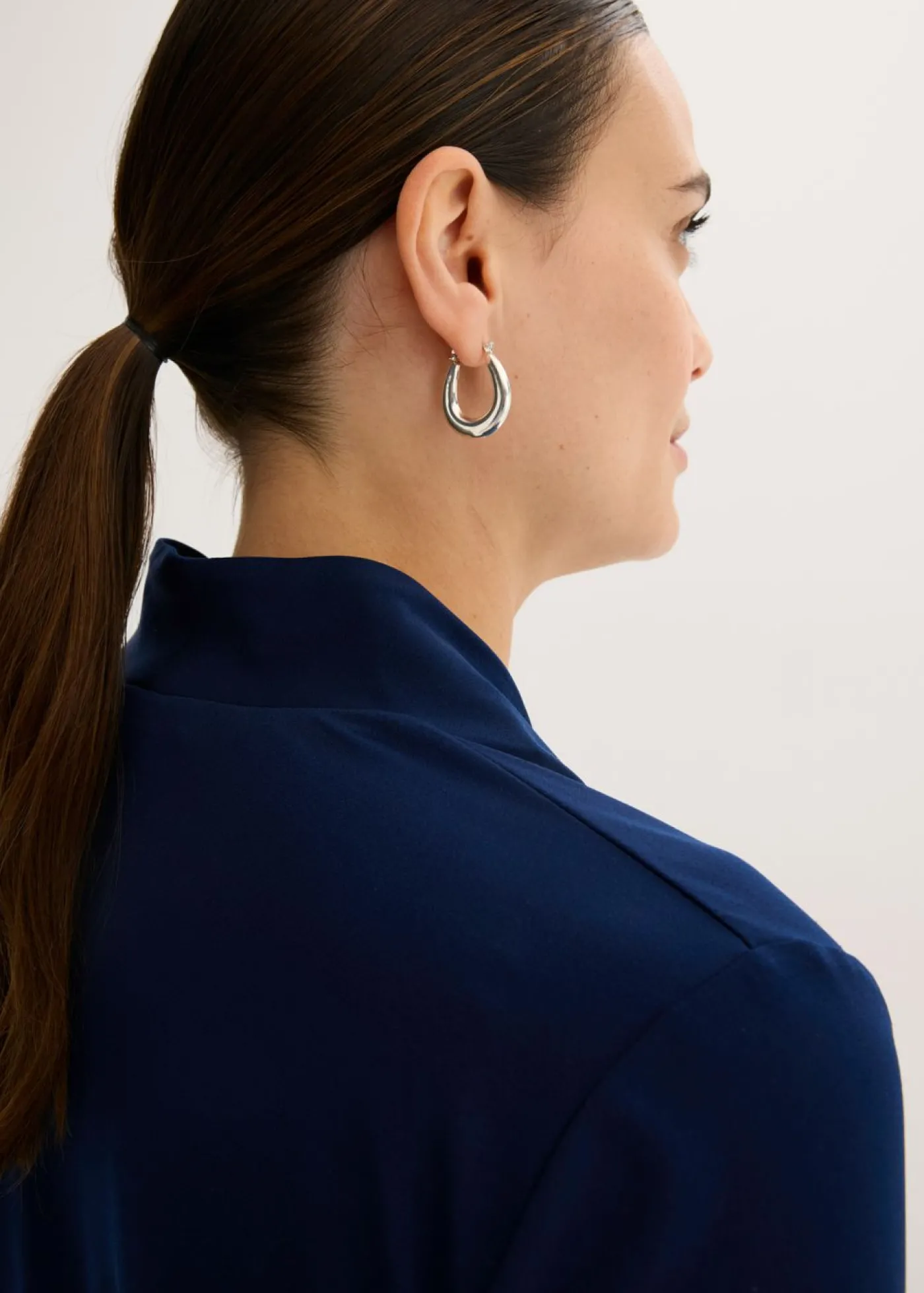 bonprix bonprix Camiseta con cuello chimenea Azul marino Outlet