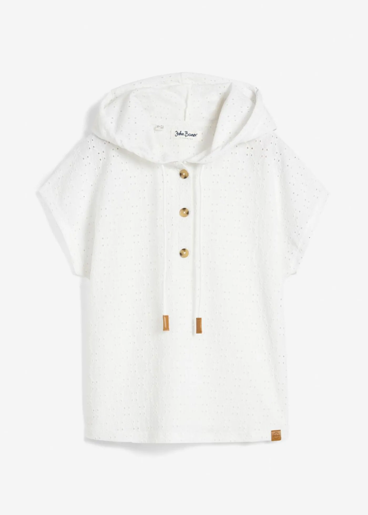 bonprix bonprix Camiseta con cuello henley Blanco New