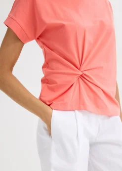bonprix bonprix Camiseta con detalle de nudo Salmón claro Clearance