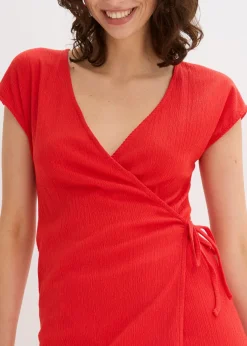 bonprix bonprix Camiseta con efecto cruzado fresa Discount
