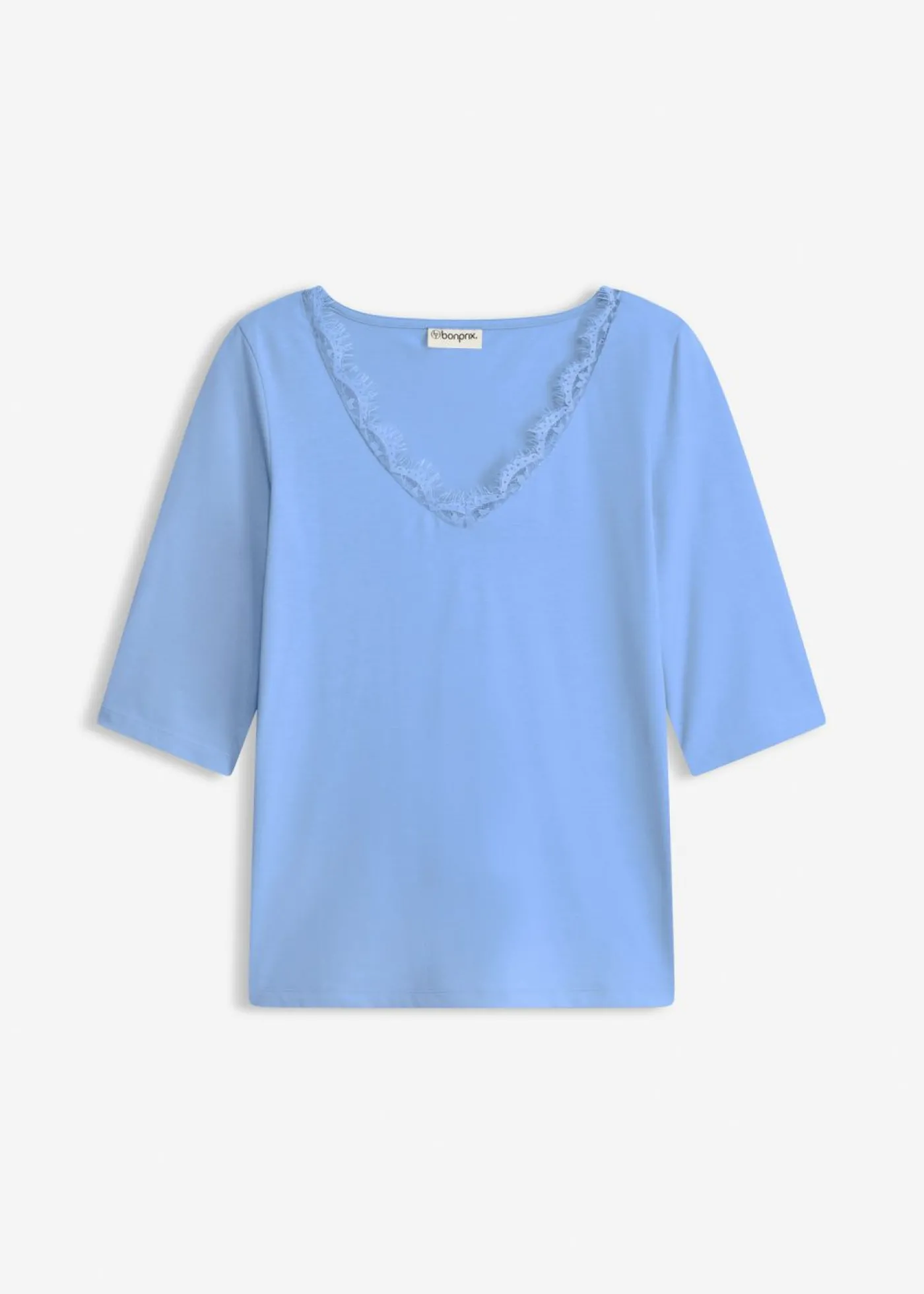 bonprix bonprix Camiseta con encaje azul provenzal New