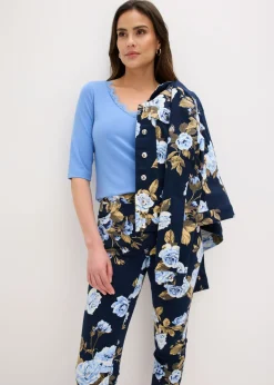 bonprix bonprix Camiseta con encaje azul provenzal New