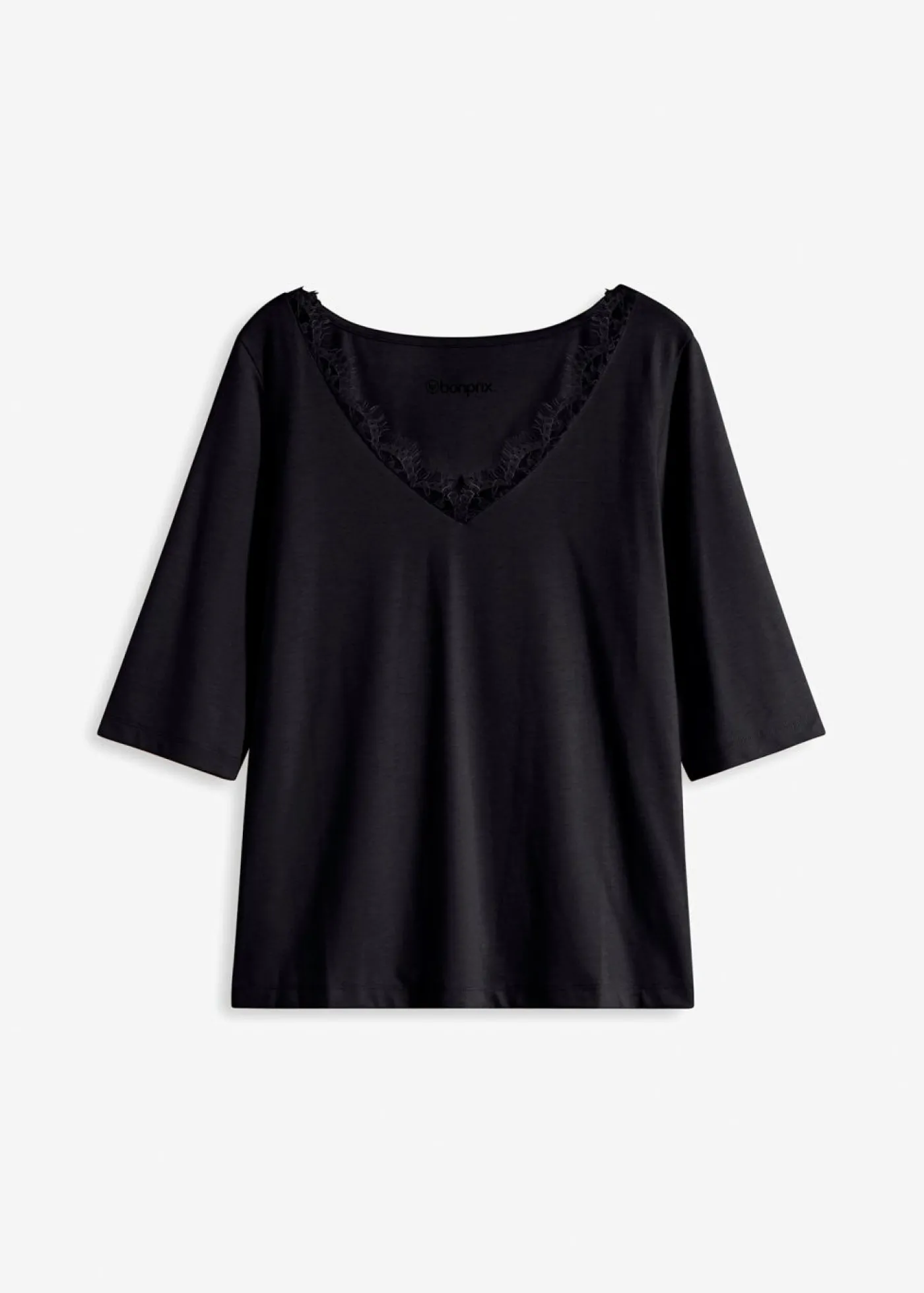 bonprix bonprix Camiseta con encaje Negro Best
