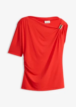bonprix bonprix Camiseta con escote asimétrico fresa Discount