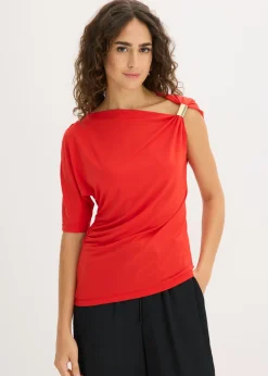 bonprix bonprix Camiseta con escote asimétrico fresa Discount