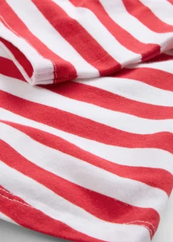 bonprix bonprix Camiseta con escote barco rojo/blanco con rayas Hot