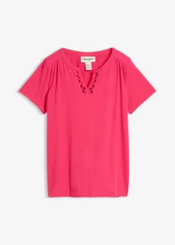 bonprix bonprix Camiseta con escote decorativo Pink lady Clearance