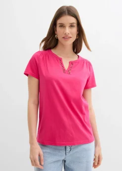 bonprix bonprix Camiseta con escote decorativo Pink lady Clearance