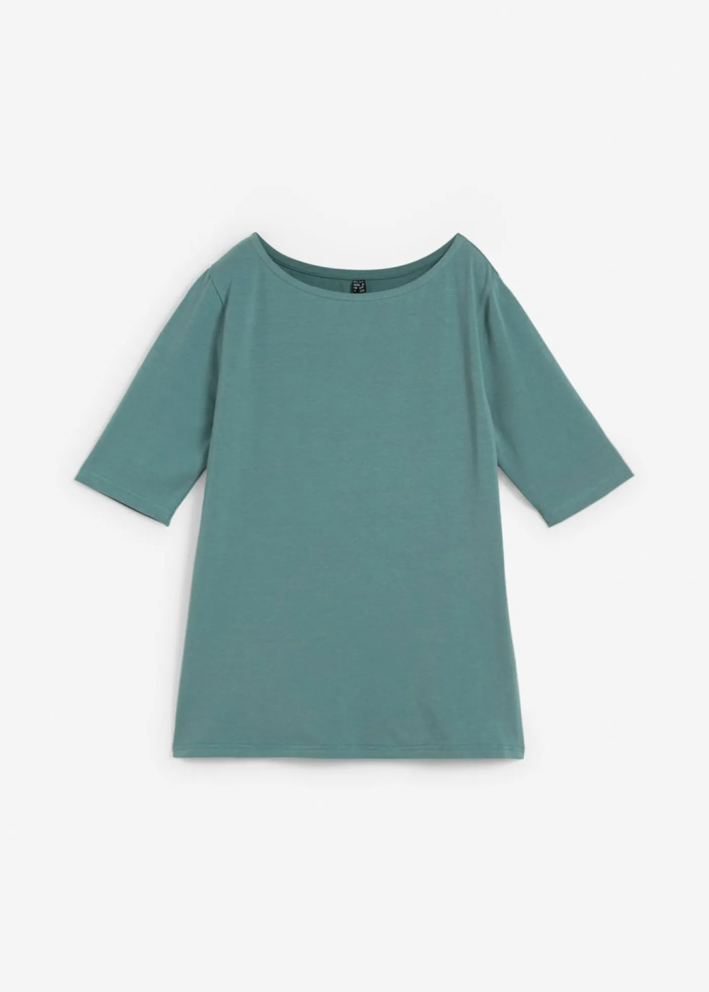 bonprix bonprix Camiseta con escote en U y media manga Verde grisáceo Outlet