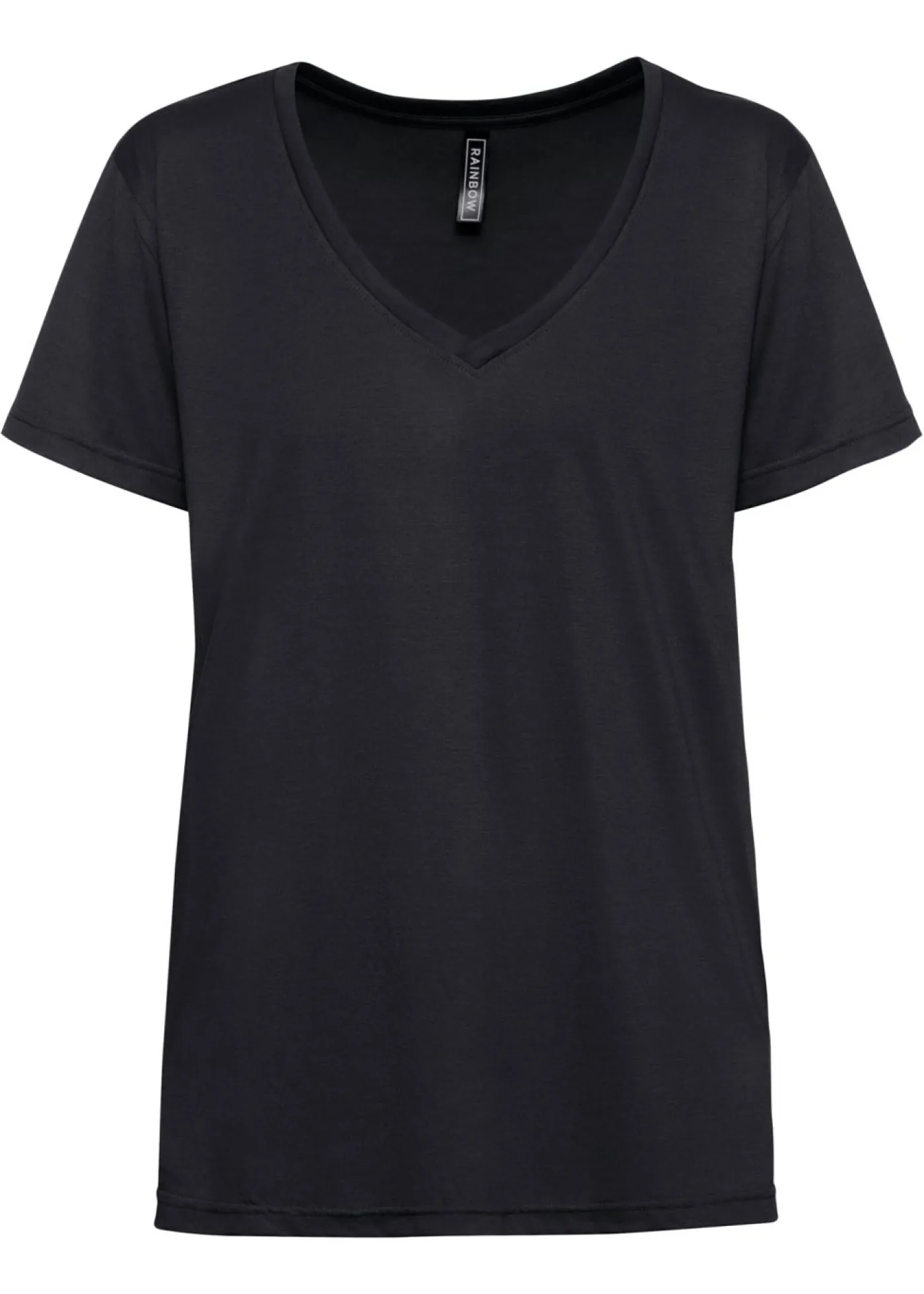 bonprix bonprix Camiseta con escote en V Negro Hot