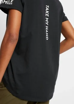 bonprix bonprix Camiseta con estampado Negro estampado Online