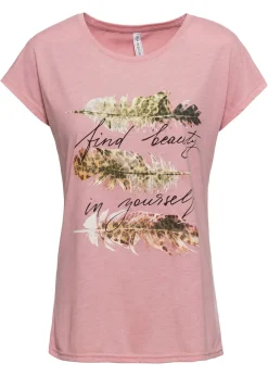 bonprix bonprix Camiseta con estampado brillante Rosa humo estampado Best