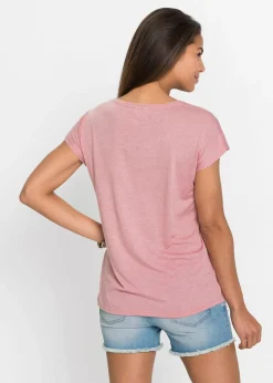 bonprix bonprix Camiseta con estampado brillante Rosa humo estampado Best