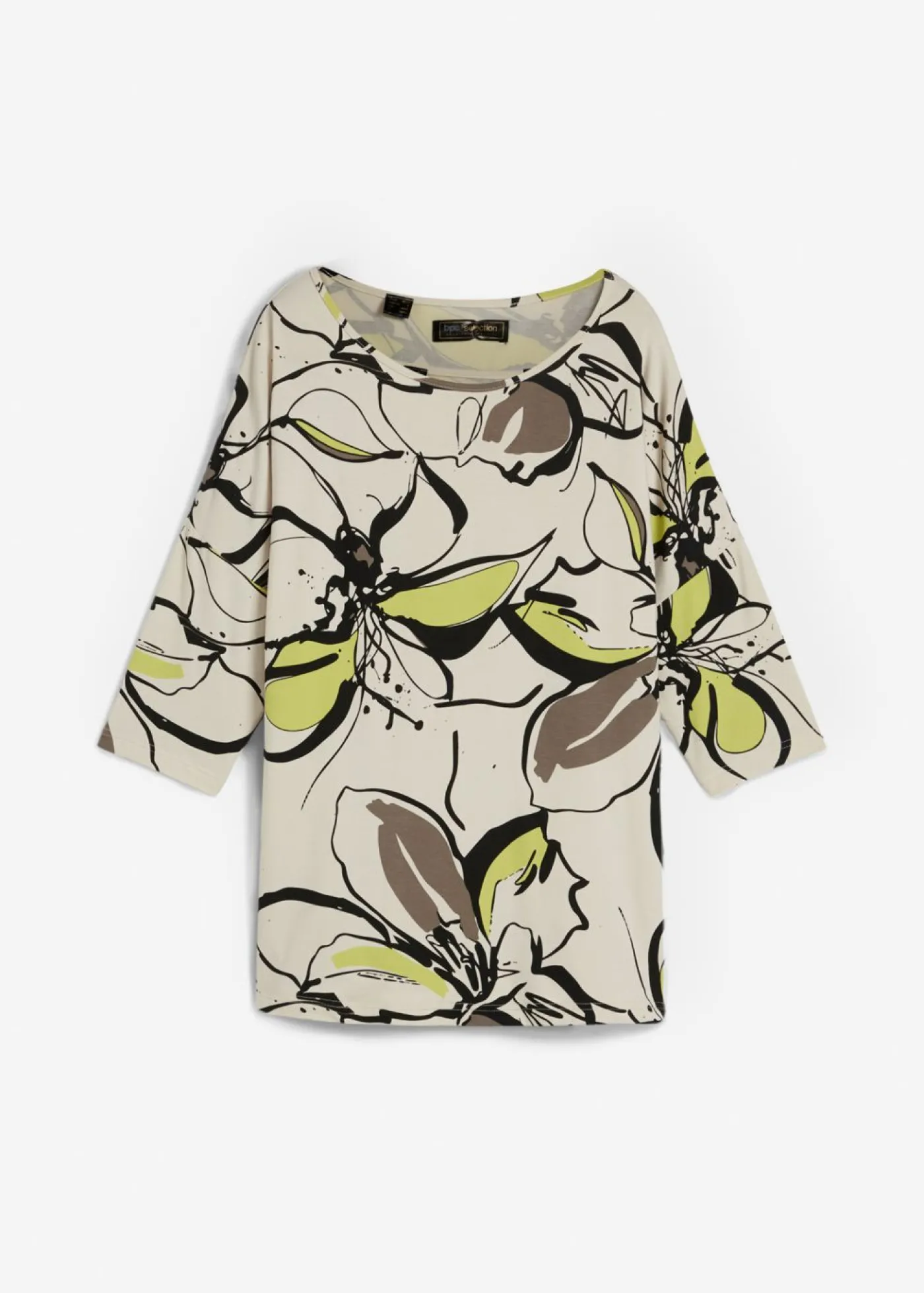 bonprix bonprix Camiseta con estampado de flores crudo-negro con flores Outlet