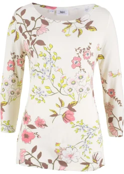 bonprix bonprix Camiseta con estampado de flores Blanco lana de flores New