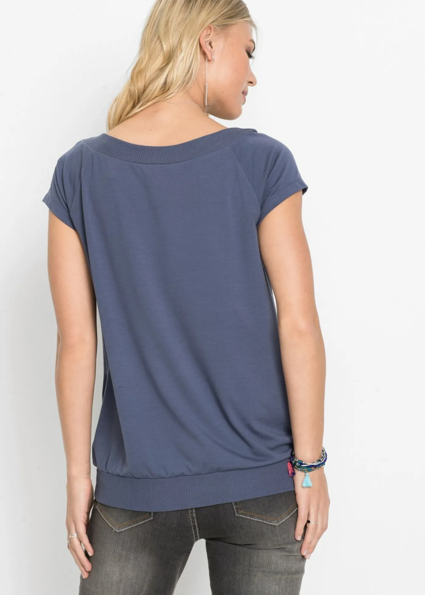 bonprix bonprix Camiseta con estampado de estrellas Azul estampado New