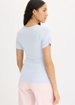 bonprix bonprix Camiseta con fruncido azul pálido New