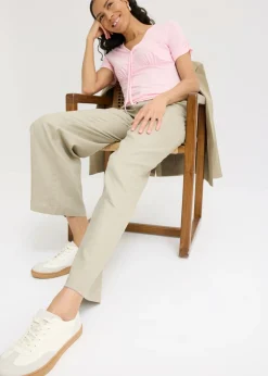 bonprix bonprix Camiseta con fruncido rosa cristal