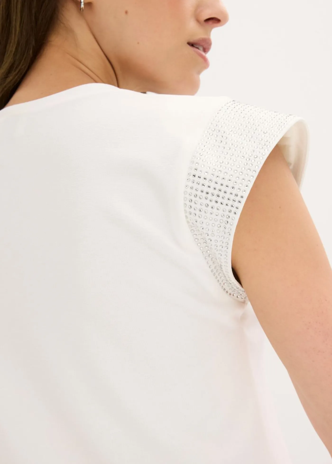 bonprix bonprix Camiseta con hombreras Blanco lana Sale