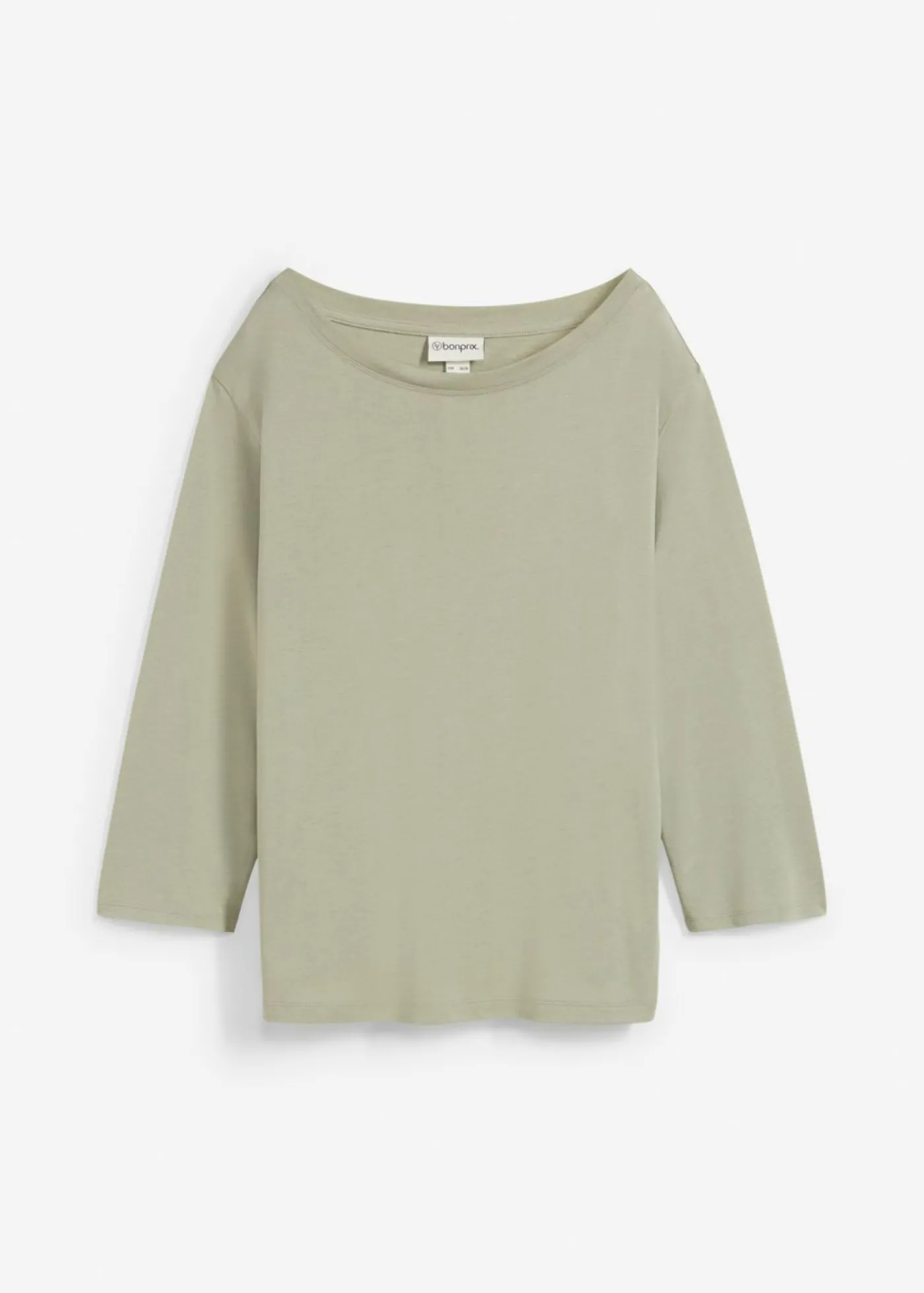 bonprix bonprix Camiseta con hombros descubiertos de suave mezcla de modal Verde alga Discount