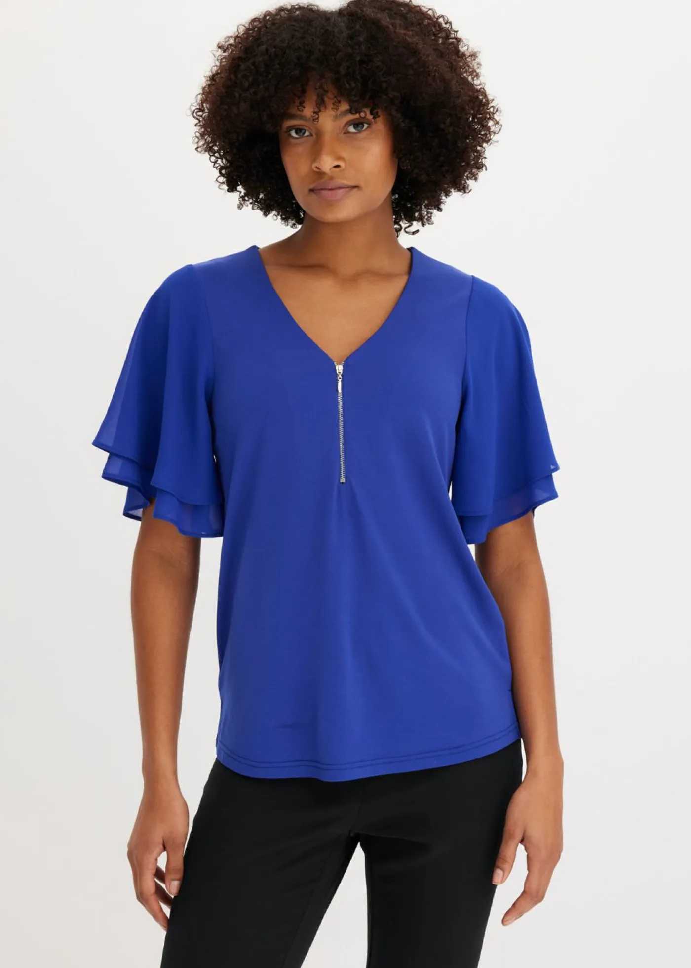 bonprix bonprix Camiseta con mangas de gasa zafiro Hot
