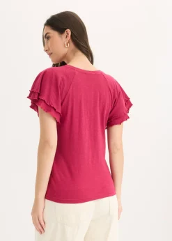 bonprix bonprix Camiseta con mangas llamativas Rojo sangría Sale