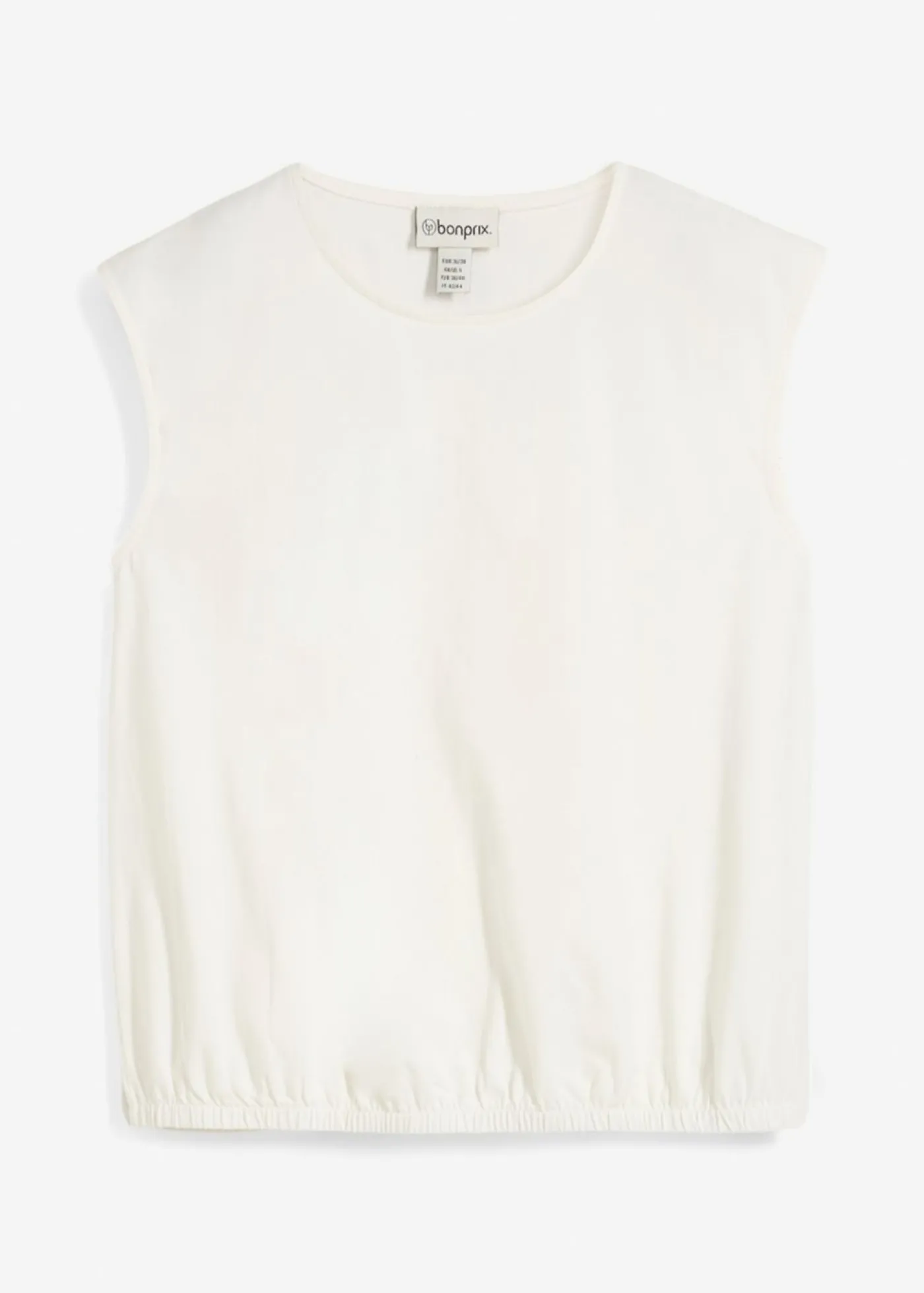 bonprix bonprix Camiseta con puños elásticos Blanco lana Best