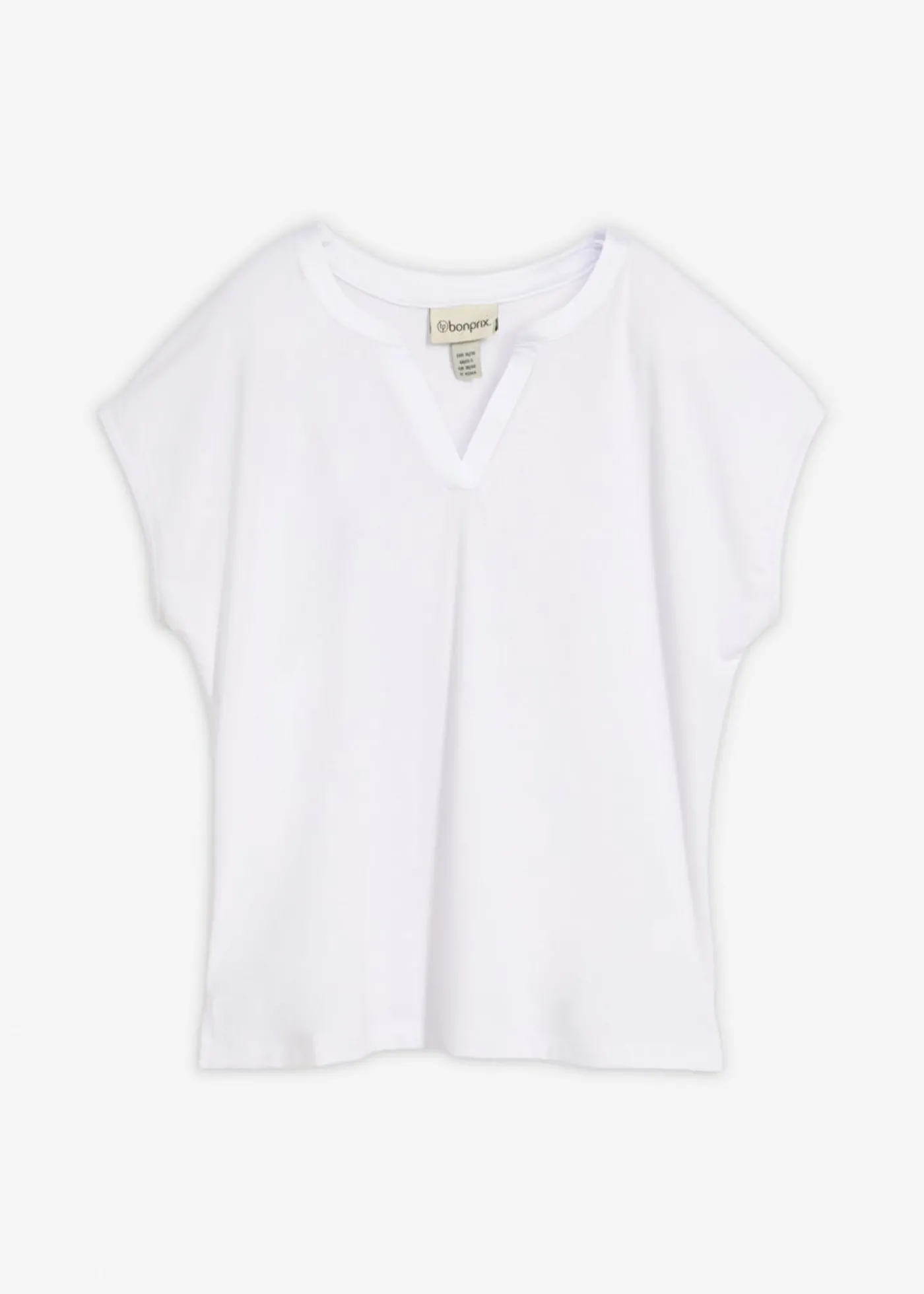 bonprix bonprix Camiseta con ribete de satén Blanco