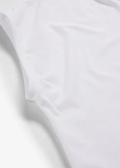 bonprix bonprix Camiseta con ribete de satén Blanco