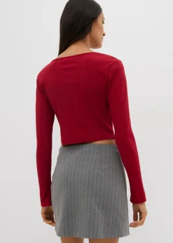 bonprix bonprix Camiseta corta de canalé Rojo atardecer Sale