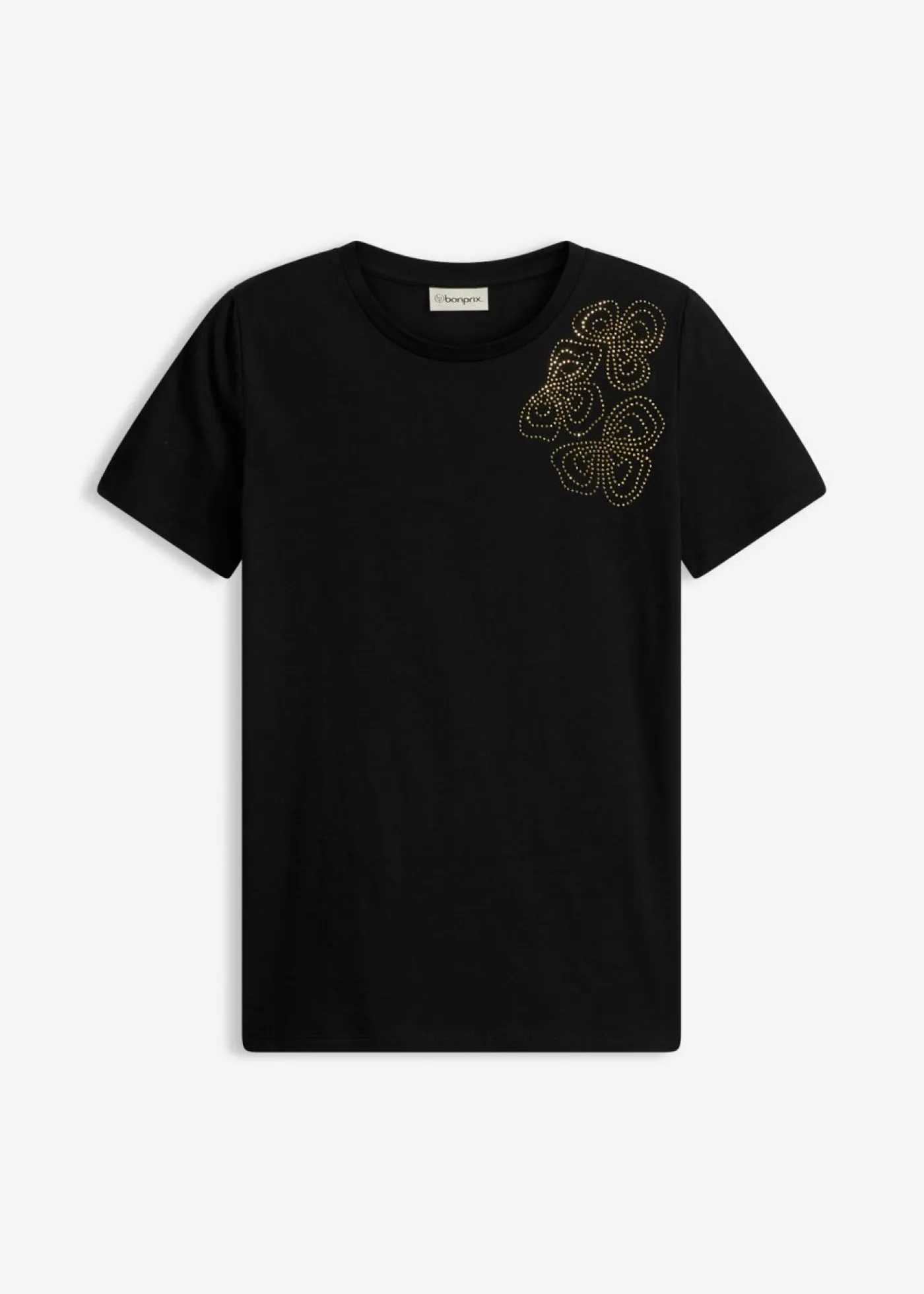 bonprix bonprix Camiseta de algodón Negro Clearance